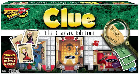 Clue Classic Edition : Family Board Game, 3-6 Players, Age 8+, Hasbro